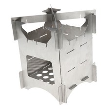스테인레스 스틸 Foldable 캠핑 스토브 야외 피크닉 우드 버너, 실버, 1개