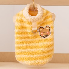 강아지옷 강아지겨울옷 애견겨울옷 양블리 겨울조끼 따뜻한 후리스, S(권장 무게 1.5-2.5kg ), 노란 곰털 옷