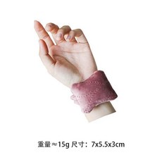 辦公打字護腕墊 柔軟親膚, 藕粉鬆緊手腕託, 藕粉