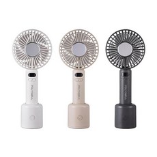 POLYWELL 數顯冰敷擺頭風扇 90度旋轉 半導體致冷 5段風速 Type-C充電, 奶茶色