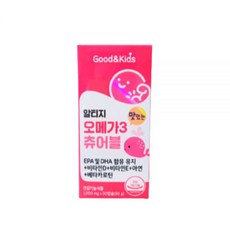 내츄럴플러스 굿앤키즈 알티지 RTG 오메가3 츄어블 씹어먹는 90정 1박스 1개월