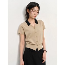 제너럴아이디어 WOMAN 레이어드 에센셜 하프 가디건 BEIGE / WBE2L04534