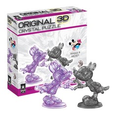 [5] 디즈니 미니와 미키 마우스 하트 디럭스 오리지널 3D 크리스탈 퍼즐 BePuzzled 3D 크리스탈 퍼즐 및 브레인티저 퍼즐러 및 수집가용 만 12세 이상