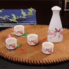 일본식 도쿠리 사케잔 세트, 핑크, 1세트