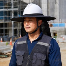 안전모 햇빛가리개 그늘이 UV 자외선 차단 차도르형 차광막, 1개, 검정