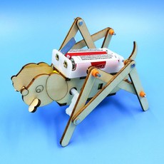 臺灣熱銷 博燃科敎木質益智科敎玩具diy小製作材料包兒童手工模型科學玩具, 機器狗材料包, 1個