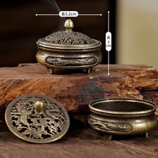 雨林薰舍 迷你香爐, 1個, 指尖龍鳳三足香爐