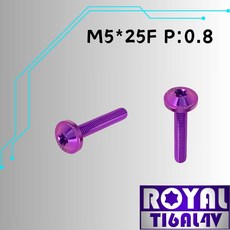 【瘋螺絲】ROYAL 鈦合金螺絲 M5*25F 飛碟頭螺絲 四色可選 出貨附發票, 1個, 皇家紫
