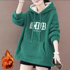 TKX 후리스 후드티 여성 가을 겨울 따뜻한 패션 빅사이즈 플리스 캐주얼 뽀글이 KY97