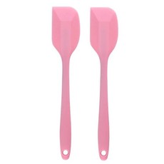 2Pcs 크림 베이킹 스크레이퍼 비 스틱 실리콘 주걱 주방 과자 블렌더 샐러드 케이크 믹서 버터 타자 파이 요리 조리 도구 213838, 2pcs pink