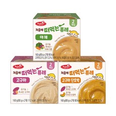 처음에 떠먹는 퓨레 160g(80g x 2개) 3종 4개 골라담기 (고구마 / 고구마 단호박 / 야채)