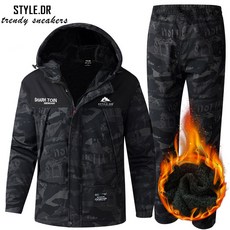스타일닥터 남자 겨울 기모 상하의 세트 기모 방한복 따듯한 아웃도 어낚시복 트레이닝 ZS-A07