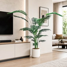 擬真鳳凰尾220公分室內大型仿真植栽, 綠, 1個