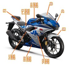 GSX-R150 小阿魯 L.右上車身蓋 白色YUH SUZUKI 台鈴 原廠, 1個, L.右上車身蓋,白色YUH