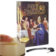 EIOUMAX Real Paper Book 잠금 책 금고 키 장치 포함 도난 방지 안전 - 자부심과 편견 107971, 브라운