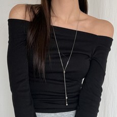 블루씨티 써지컬스틸 스네이크 라운드볼 체인 롱 드롭 목걸이