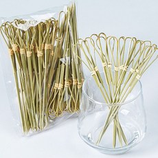 BenF Home 피크닉 꼬지 대나무 캠핑 도시락 소풍 파티 용품 소품 대용량 다용도 과일 간식 꼬치 요지 꽂이 포크 데코 장식 일회용 이쑤시개 손님 대접 홈 베이킹, 1개, 100개