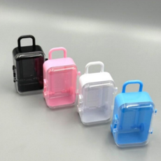 일상채움 미니어처 캐리어 구디백 블랙+화이트+핑크+블루 1세트, 2개