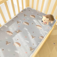 【透氣涼感棉】嬰兒床墊 幼兒園午睡墊 水洗快乾 贈收納袋 嬰兒涼感床墊 兒童涼墊 寶寶涼墊, 小松鼠刺蝟, 1個