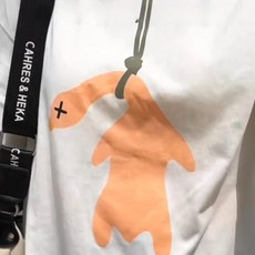 색이 변하는 UV 오리 캐릭터 반팔 티셔츠 자외선 반응 구운오리 여름 색상변환 라운드넥반팔