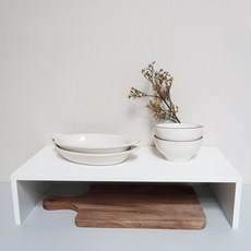 대영가구 높은 받침대 1단 선반 495 ㄷ자 U자 정리대 인서트 보조선반 전시 선반분리대 데스크테리어, 1개, 화이트