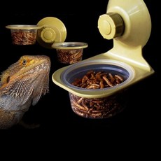 흡착식 파총류 밥그릇 1구 2구 양서류 급식대 파충류 식기 거북이 물통 1구 앵무새 도마뱁 2구 흡착식, 단일상품1, 1개