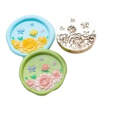 초대장 실링 스탬프 교체형 헤드 연꽃 1개 25mm, 18