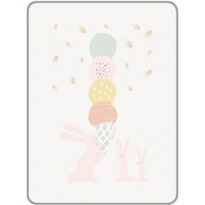 韓國Petit Bird竹纖維嬰幼兒防水保潔床墊—冰淇淋 與 免子家族 (兩種尺寸), 1個, 尺寸：85CM X 65CM