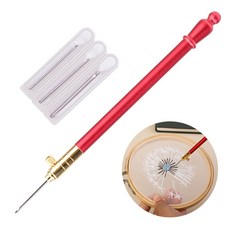 1/2/3set 자수 Tambour 후크 3 바늘 펜 자수 크로스 스티치 공예 키트 DIY 바느질 뜨개질을위한 프랑스어 크로 셰 뜨개질, 알루미늄 핸들 A, 1개