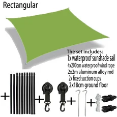 차양막 그늘막 햇빛 가리개 자외선 차단 캠퍼밴 캠핑카 쉐이드 방수 타프 텐트 측면 퍼골라 테일 캐노피 모터홈 SUV용, Green suit