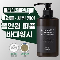 포엘리에 땀냄새 체취 올인원 퍼퓸 남자 바디워시, 1개, 500ml