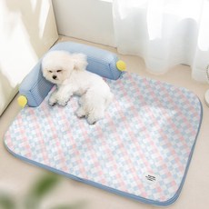 LINSHU 여름 쿨링 강아지 쿨매트 통기성 논슬립, 블루