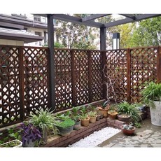 가림막 야외 방부목 테라스 발코니 담장 원목 베란다 울타리 펜스 마당 가리개 사생활보호, 탄화 60x120