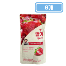 명인 딸기 에이드 파우치 음료, 230ml, 6개