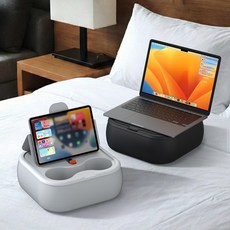 별다섯 맥세이프 핸드폰 이북 노트북 태블릿 쿠션 침대 거치대 차량용 뒷좌석 테이블 거치대 음료컵 수납, 1개, 블랙