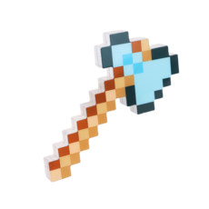 台灣現貨 發光水晶劍 水晶斧頭 發光玩具 我的世界 馬賽克風格 兒童玩具, 1個, 斧頭-藍色