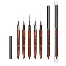 초극세 우드 젤 네일 아트 브러쉬 5종 세트 세필붓 라이너 라인 브러쉬, 1세트