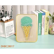 스트링아트 도안 DIY 나무 보드 공예품 장식품 소품 만들기, 15x20, 아이스크림