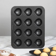 밤마들렌틀 도 모양 밤틀 밤 몰드 밤팬 쉐프메이드, 1개, WK9876-12 논스틱 밤 케이크 몰드