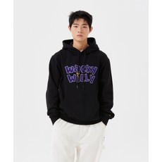 와키윌리 WACKY WILLY 기모 타이포 그래픽 후드 블랙 WA2504HD11BK 137842