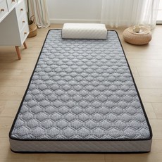 소형 매트리스 토퍼 10CM 손님용 바닥 원룸 싱글 자취 기숙사 자취방 편안한, F. 니트 그레이 10cm, 12cm