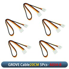 M5Stack Unbuckled Grove 케이블 개발 보드 액세서리 GROVE 와이어 HY2.0-4Pin 센서 특정 연결 와이어 10CM20CM, [02] 20CM Cable 5Pcs
