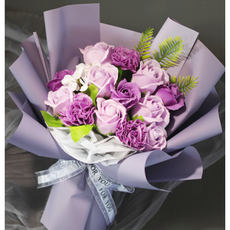 [ 특가판매 ] 비누꽃 장미 꽃다발 + 쇼핑백 MJS JOYFUL, 옵션 D, 1세트