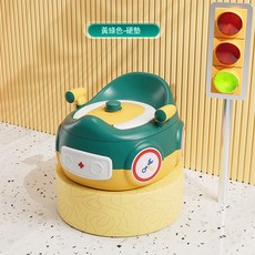 VANLUEE 新品小汽車組合式坐便器柔軟舒適坐, 黃綠色硬墊:如圖
