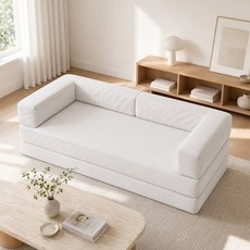 3인용 소파고밀도 스펀지 충전소파 오래 앉아도 쉽게, 흰색150*100*70cm