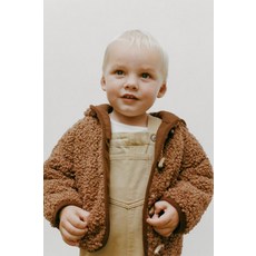 ZARA 토글 버튼 시어링 점퍼 - 브라운 {QHJ}