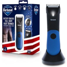 Barbasol 바디트리머 남성용 가정용 조절 가능한 가이드 쉴드가 있는 바바솔 바디 헤어 트리머 가볍고 내열성이며 저자극성 세라믹 블레이드 습식 및 건식 방수 전신 배터리 구