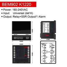 BEM402 902 온도 PID 대형 10V 입력 RS485 컨트롤러 제어 출력 20MA 알람 화면 릴레이 솔리드 범용 스테이트, BEM902 K1220 485