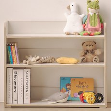 예쁜색깔 둥근모서리 유아용 3단 책장 낮은 도서관 유치원책꽂이 교실, 옐로우