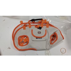 貓包外出便攜包透氣雙肩貓揹包書包大容量貓咪外帶寵物手提兔子包, 1個, 嬉皮狗橫向揹包-水晶橙M